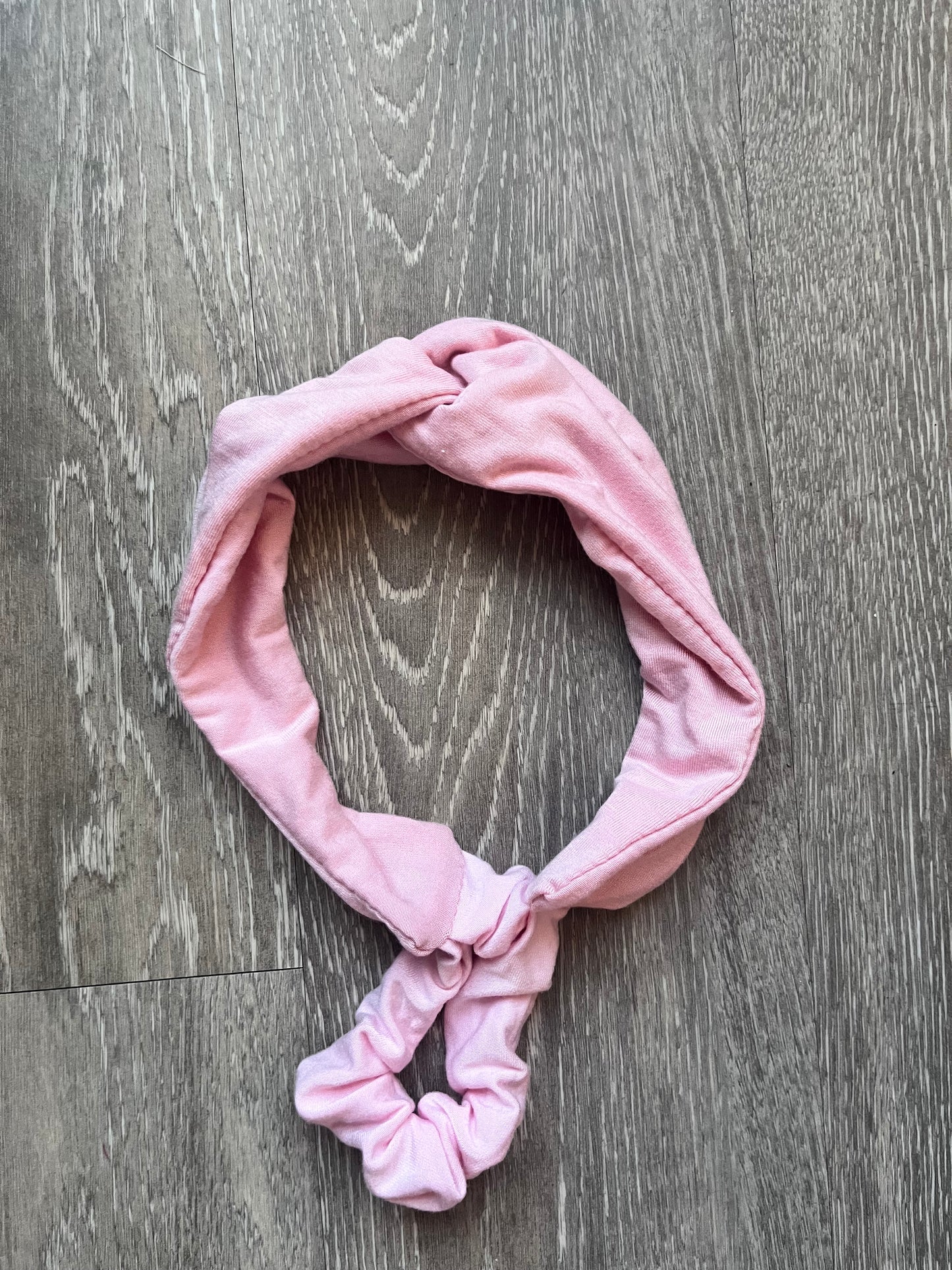 Soft Blush Pink Twist Laze Headband - Built-in Hair tie for Comfort, Motion and Style