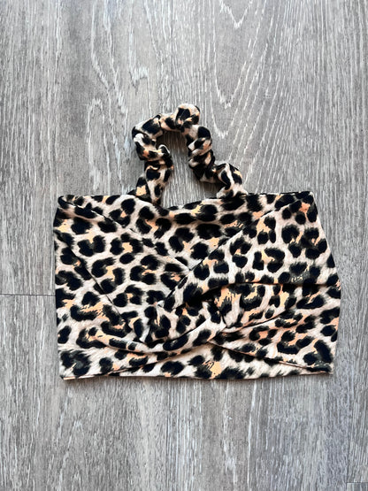 Cheetah Print Laze Headband - Built-In Hair Tie for Comfort, Motion and Style