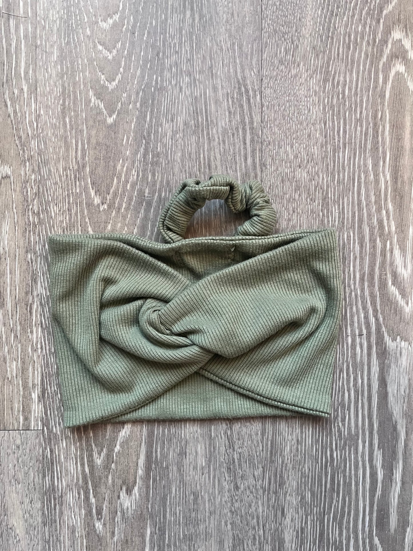 Olive Green Laze Headband - Comfortable No-Slip Workout Headband with Built-in Hair Tie