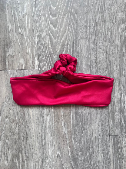 Scarlet Red Laze Headband - Built-In Hair Tie for Comfort, Motion and Style