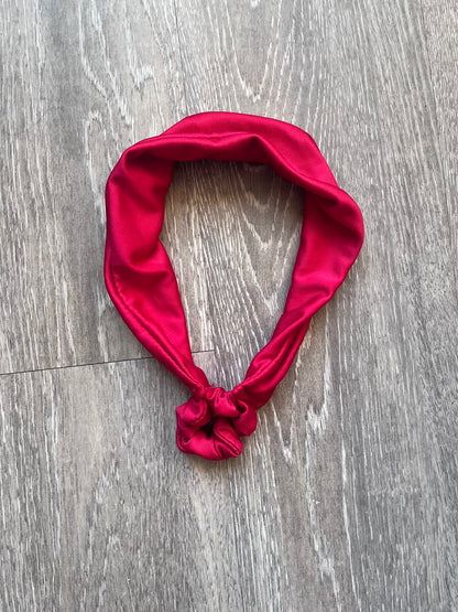 Scarlet Red Laze Headband - Built-In Hair Tie for Comfort, Motion and Style