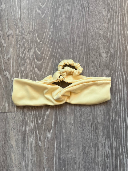 Sunny Yellow Laze Headband - Built-In Hair Tie for Comfort, Motion and Style