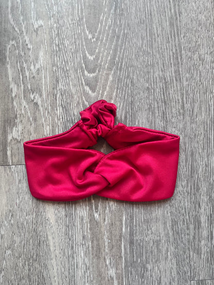 Scarlet Red Laze Headband - Built-In Hair Tie for Comfort, Motion and Style