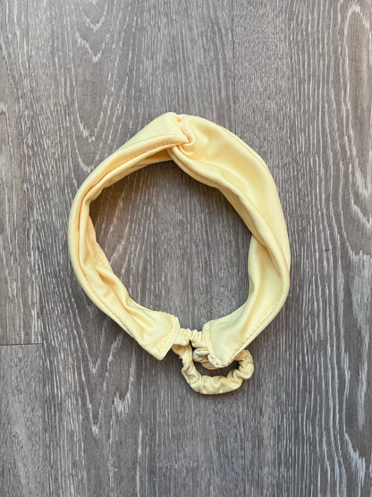 Sunny Yellow Laze Headband - Built-In Hair Tie for Comfort, Motion and Style